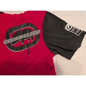 Ecko Unltd. Men's Large Short Sleeve Hoodie Red World Famous Rhino Graphic